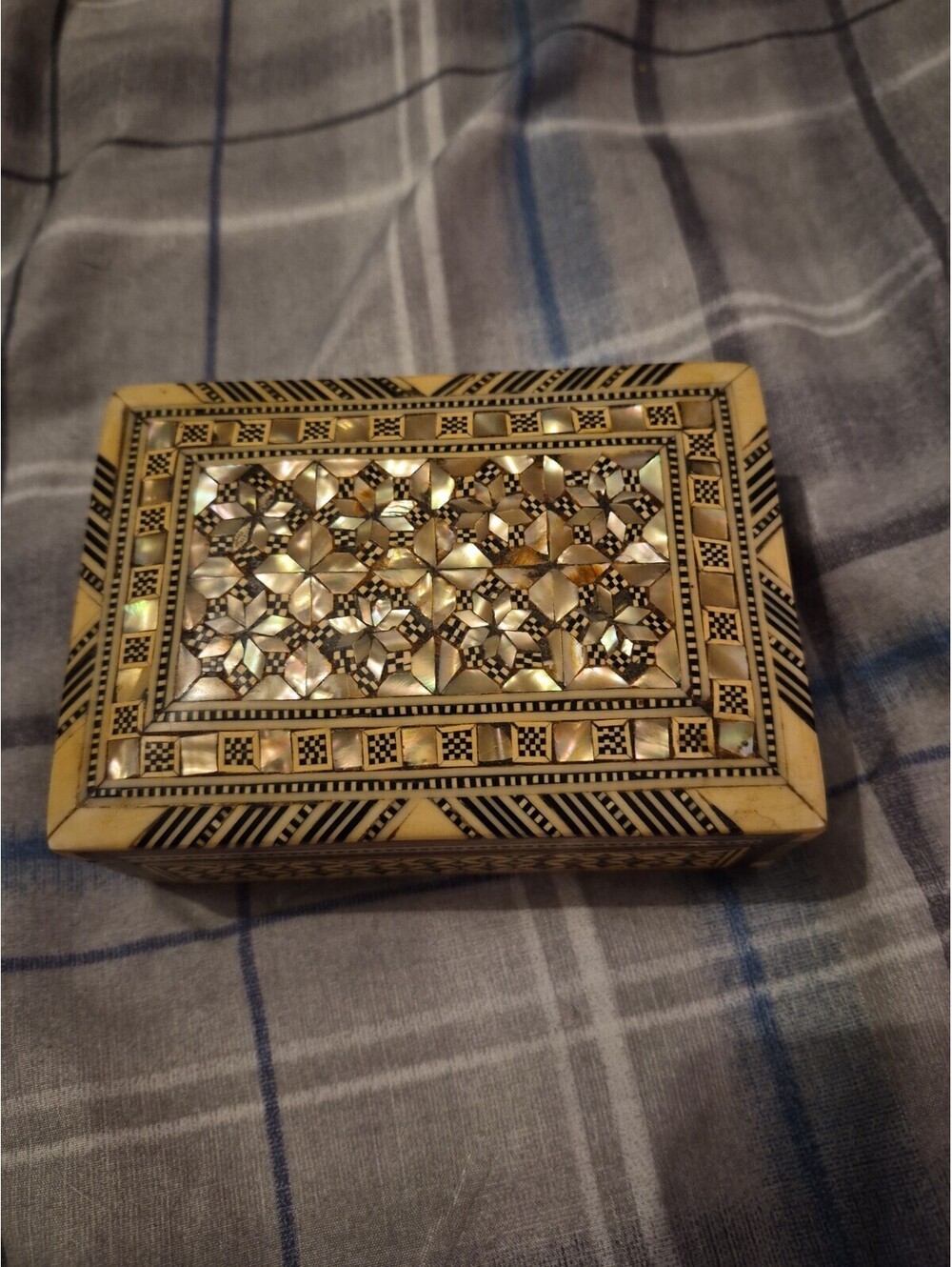 Egyptian Mother of Pearl Jewelry/Trinket Box